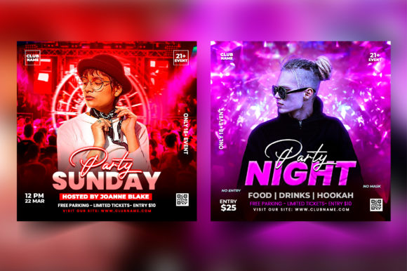 Club DJ Party Flyer Social Media Post