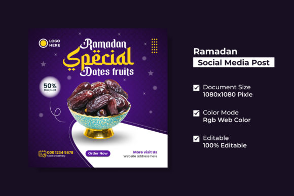 Designing Impactful Ramadan Food Banners and Editable Social Media Templates