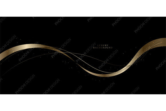 Elevating Brand Identity with Luxury Golden Wave Ribbon Lines Elements