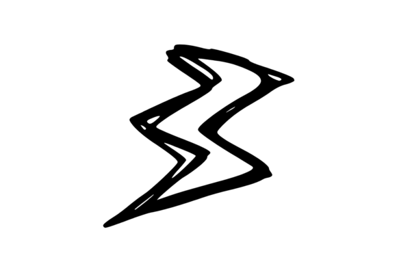 Lighting Bolt Shape Doddle Graphic Icon: Elevating Design with Hand-Drawn Energy