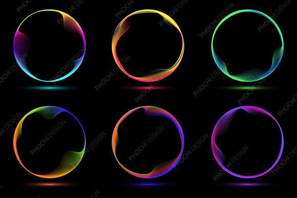 Mastering the Set of Glowing Neon Color Light Circles for High-Impact Design