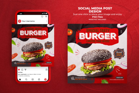 Mastering Visual Marketing with a Fast Food Burger Social Media Template