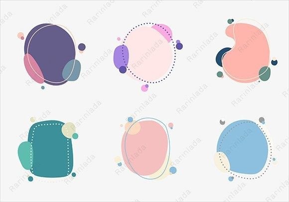 Pastel Organic Badges: Minimal Vector Set