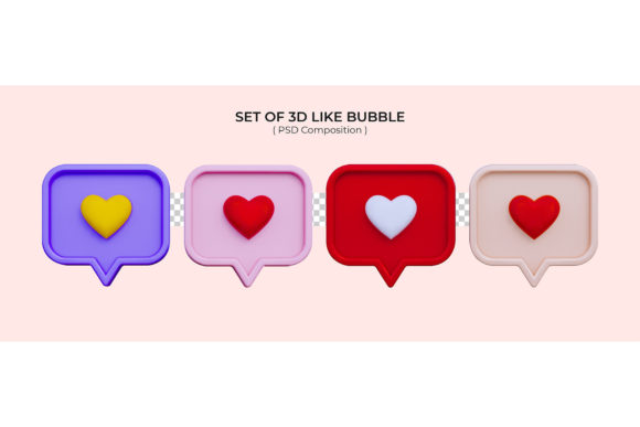 Set of Like Notification 3d Icon: Elevating Digital Engagement with Modern Design Assets