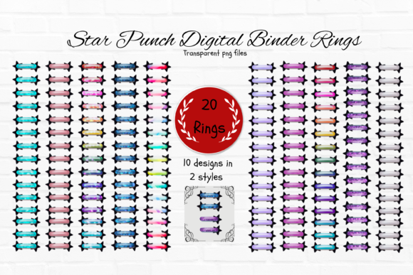 Star Punch Digital Planner Ring Coils